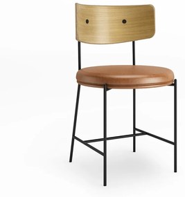 Cadeira Arco Assento Estofado Base Aço Carbono Coleção Bari Design by Ambos Studio