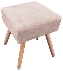 Puff Banqueta Decorativo Pé Palito Natural Ibiza Suede Bege D03 - D'Rossi