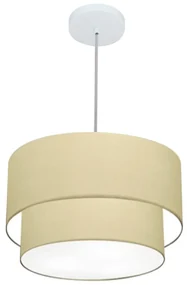 Pendente Cilíndrico Bege MJ-4350 Para Mesa de Jantar