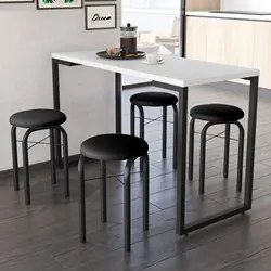 Conjunto Mesa de Cozinha Prattica Industrial 120cm com 4 Banquetas F02