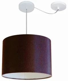 Lustre Pendente Cilíndrico Com Desvio Café MJ-4227 Para Mesa de Jantar e Estar