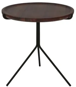 Mesa de Apoio Lopes Alta Tampo Castanho Estrutura Preta 53cm - 60138 Sun House