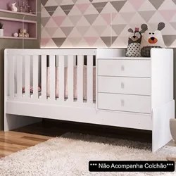 Berço Mini Cama Multifuncional Certificado pelo Inmetro BB680 Branco -