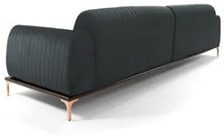 Sofá 255cm 4 Lugares com Chaise Esquerdo Pés Gold Molino C-317 Veludo