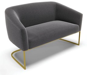 Sofá 2 Lugares Namoradeira Industrial Dourado Stella Bouclê D03 - D'Rossi - Grafite