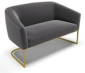 Sofá 2 Lugares Namoradeira Industrial Dourado Stella Bouclê D03 - D'Rossi - Grafite