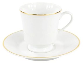 Xícara Café Com Pires 60Ml Porcelana Schmidt - Dec. Filetado Ouro Itamaraty 0010