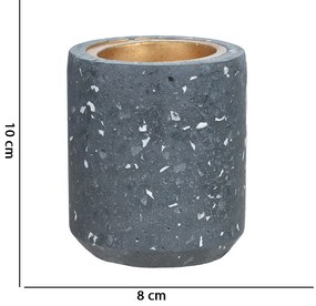 Porta Vela Cinza Escuro em Cimento 10 cm - D'Rossi