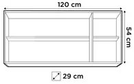 Armário Aéreo de Cozinha Honduras 03 Portas 120cm Branco/Preto - Lumil