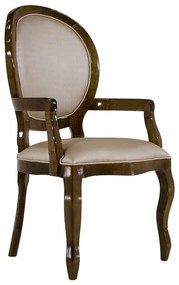 Cadeira de Jantar Medalhão Lisa Com braço - Wood Prime 14692 Liso
