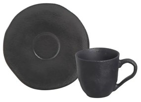 Xicara Café Com Pires 120Ml Organico Preto Matte - Porto Brasil