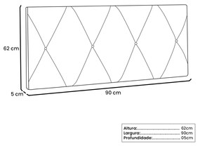 Cabeceira Painel Aquilla Para Cama Box Solteiro 90 cm Corino - D'Rossi - Bege