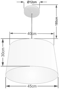 Lustre Pendente Cone Md-4247 Cúpula em Tecido 30/45x40cm Branco - Bivolt