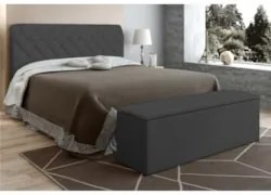 Cabeceira Cama Box Casal Queen 160cm com Calçadeira Baú Paris Veludo C