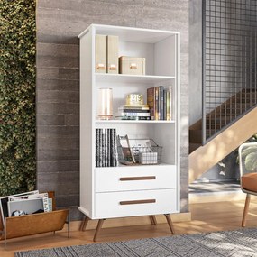 Livreiro Estante 2 Gavetas Cusco Q01 - ADJ Decor