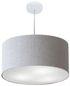 Lustre Pendente Cilíndrico Vivare Md-4213 Cúpula em Tecido 50x30cm - Bivolt