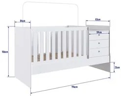 Berço Mini Cama Multifuncional Certificado pelo Inmetro BB680 Branco -