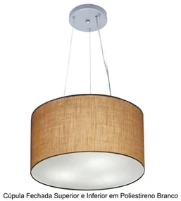 Pendente Cilíndrico Palha MJ-4037 Para Mesa de Jantar e Estar