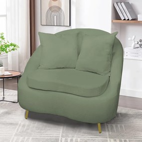 Poltrona Decorativa Orgânica Pé Ferro Dou Zaya Bouclê Menta C05 - D'Rossi