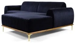 Sofá 230cm 4 Lugares com Chaise Direito Pés Gold Molino C-287 Veludo M