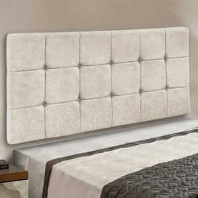 Cabeceira Painel Sleep para Cama Box Solteiro 1,00 m Suede Bege - D'Rossi