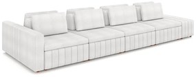 Sofá Ilha com Encosto e Almofadas Móveis Olimpo 505cm Modulado Bouclê Branco G45 - Gran Belo