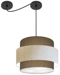 Lustre Sala de Jantar Com Desvio Vivare Md-4398 Cúpula em Tecido 45cm