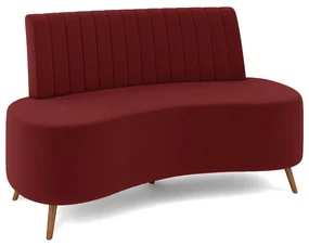 Sofá 2 Lugares Living 160cm Pé Palito Maraú Veludo Vermelho K01 - D'Rossi