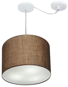 Lustre Pendente Cilíndrico Com Desvio Café MJ-4258 Para Mesa de Jantar e Estar