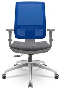 Cadeira Brizza Diretor Grafite Tela Azul Assento Concept Granito Base RelaxPlax Alumínio - 65950 Sun House