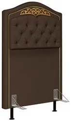 Cabeceira Cama Box Solteiro 90cm com Tachas Imperial Veludo J02 Chocol