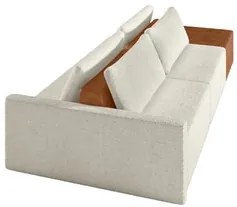 Sofá Ilha Modular Living com Puff 232cm Georgia K04 Bouclê Bege/Carame