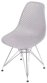 Cadeira Eames Furadinha cor Fendi com Base Cromada - 54702 Sun House