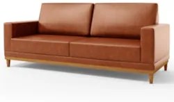 Sofá 3 Lugares 180cm Living Sala de Estar Kayrós D05 Sintético Camel -