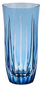 Copo de Cristal Lapidado Artesanal Long Drink - Azul Claro  Azul Claro