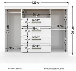 Cômoda 2 Portas 4 Gavetas Master Branco - Santos Andirá