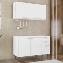 Armário de Cozinha CP01 Para Pia 120cm Pérola Z34 Branco    - Mpozenat