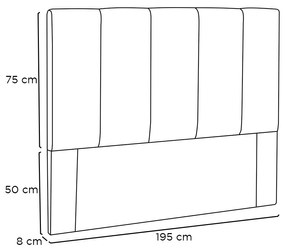 Cabeceira Arizona Para Cama Box King 195 cm Suede Preto - D'Rossi