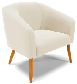 Poltrona Decorativa Pé Palito Castanho Stella Veludo D03 - D'Rossi - Bege