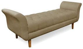 Recamier Olinda Suede Marrom Rato 160 cm Pés Chanfrado Castanhos - D'Rossi