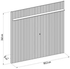 Painel para TV 65 Polegadas Ripado 183x240cm Pratisk D04 Freijó - Mpoz