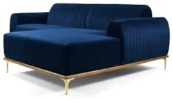 Sofá 350cm 6 Lugares com Chaise Direito Pés Gold Molino C-304 Veludo A