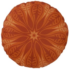 Almofada Redonda Ravi Cheia em Tons Terracota 40x40cm - Mandala