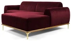 Sofá 320cm 5 Lugares com Chaise Direito Pés Gold Molino C-278 Veludo M