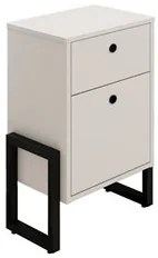 Gaveteiro Home Office 2 Gavetas Estilo Industrial New Port F02 Branco