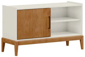 Rack Decorativo Armie 01 Porta Madeira G74 Off White/Freijó - Gran Belo