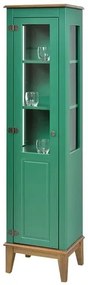 Cristaleira Laura 1 Porta cor Verde com Amendoa 180 cm - 63429 Sun House