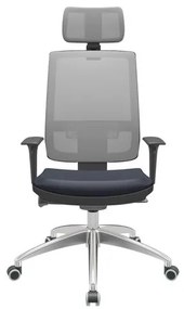 Cadeira Office Brizza Tela Cinza Com Encosto Assento Facto Dunas Azul Marinho Autocompensador 126cm - 63213 Sun House