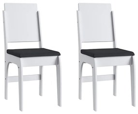 Conjunto 2 Cadeiras Em Mdf Com Tecido Corino 916 003- Branco