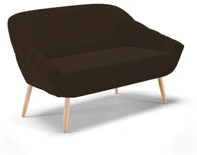Namoradeira 02 Lugares Giovana Suede Pés Palito Natural - D'Rossi - Marrom